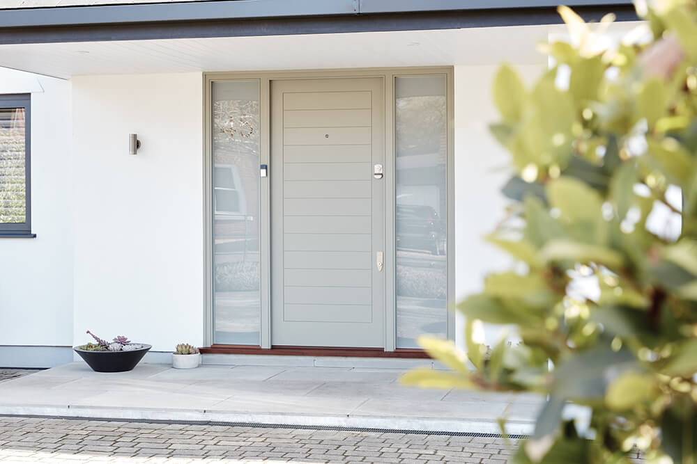 Contemporary Front Door with Sidelights