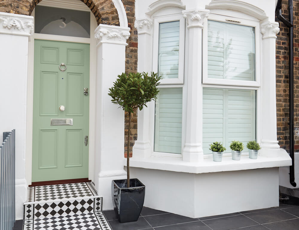 Green Victorian Wood Door